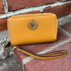 Anne Klein Mustard and Gold Wristlet